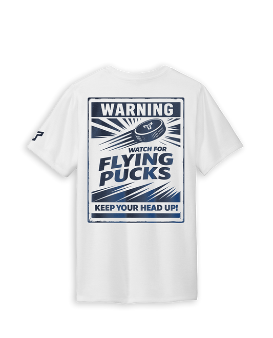 YTH FLYING PUCKS TEE - WHITE