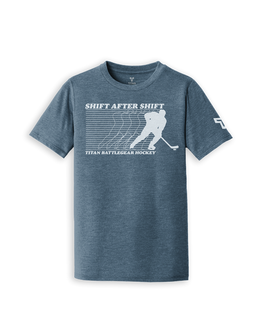 YTH RETRO SHIFT TEE - HEATHER SLATE BLUE