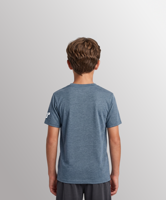 YTH RETRO SHIFT TEE - HEATHER SLATE BLUE