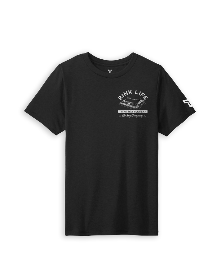 YTH RINK LIFE RINK TEE - BLACK/WHITE