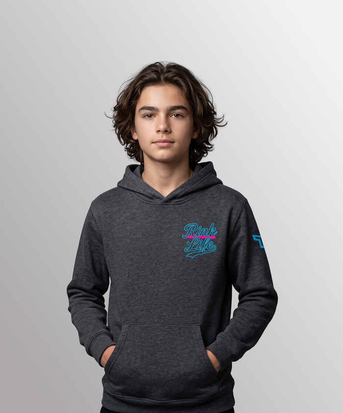 YTH RL SPLATTER HOODIE - DARK GRAY HEATHER