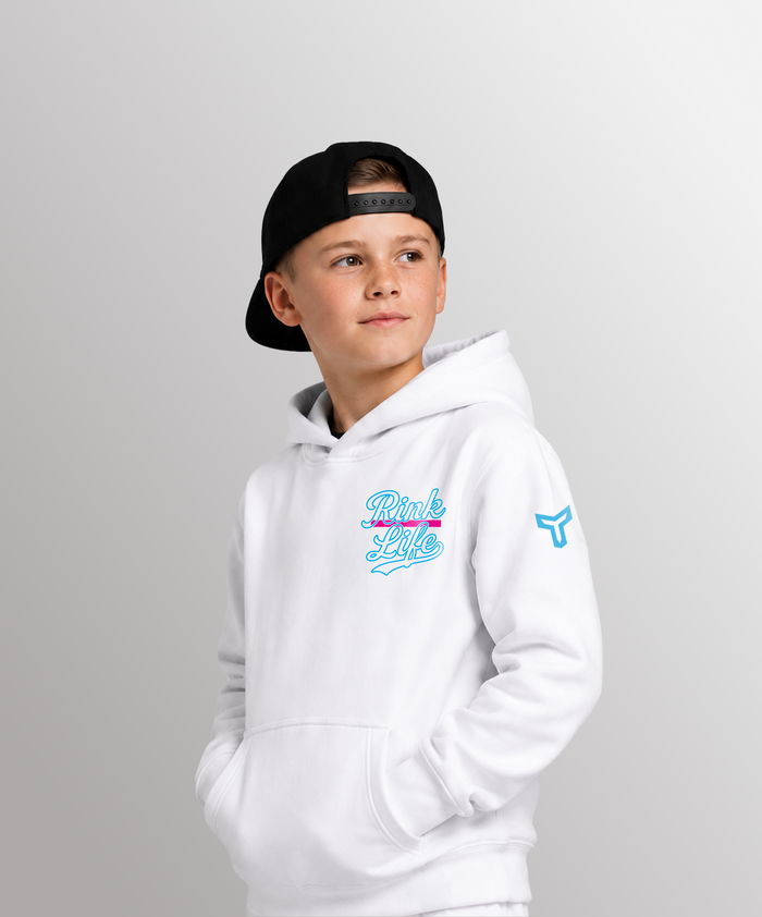 YTH RL SPLATTER HOODIE - WHITE