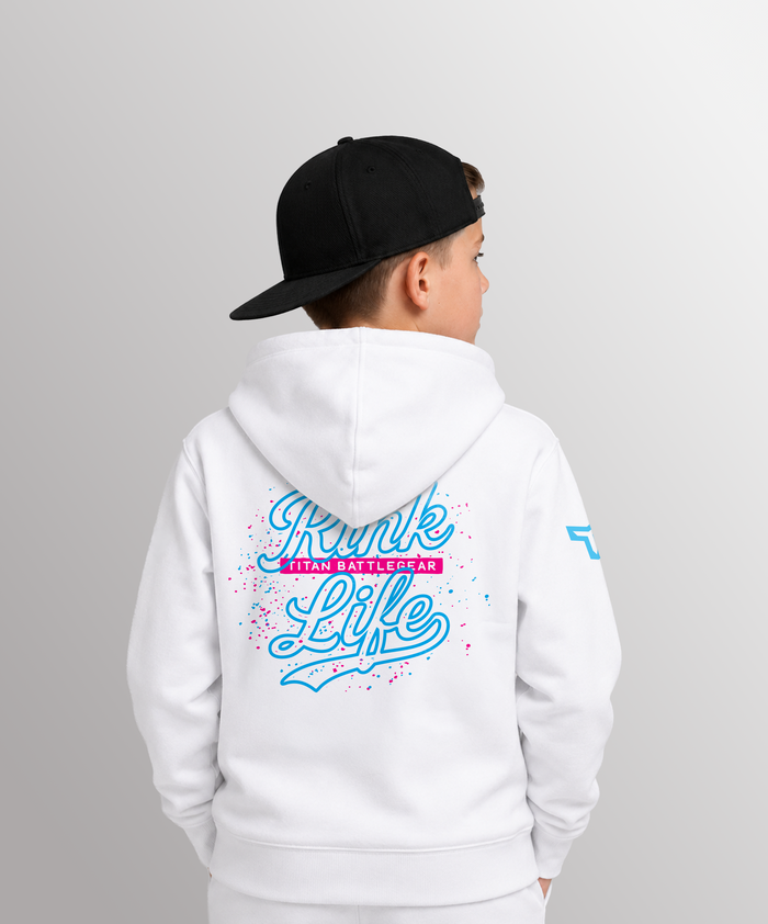 YTH RL SPLATTER HOODIE - WHITE