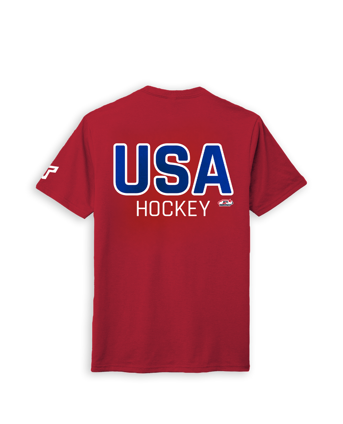 YTH USA HOCKEY ARCH TEE - RED