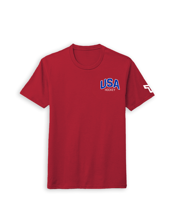 YTH USA HOCKEY ARCH TEE - RED