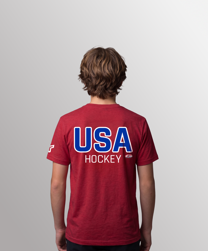 YTH USA HOCKEY ARCH TEE - RED