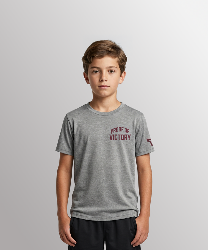 YTH VICTORY TEE - HEATHER GRAY